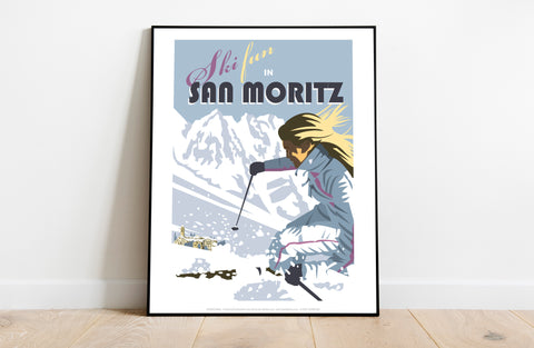 San Moritz By Artist Dave Thompson - Premium Art Print