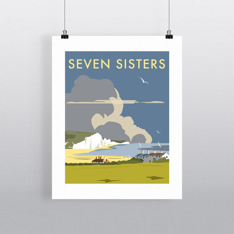 THOMPSON066: The Seven Sisters, South Downs. 24" x 32" Matte Mounted Print