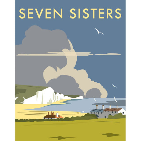 THOMPSON066: The Seven Sisters, South Downs. 24" x 32" Matte Mounted Print