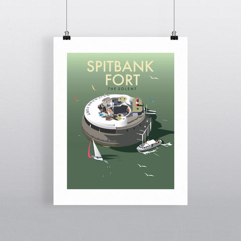 THOMPSON071: Spitbank Fort, The Solent. 24" x 32" Matte Mounted Print