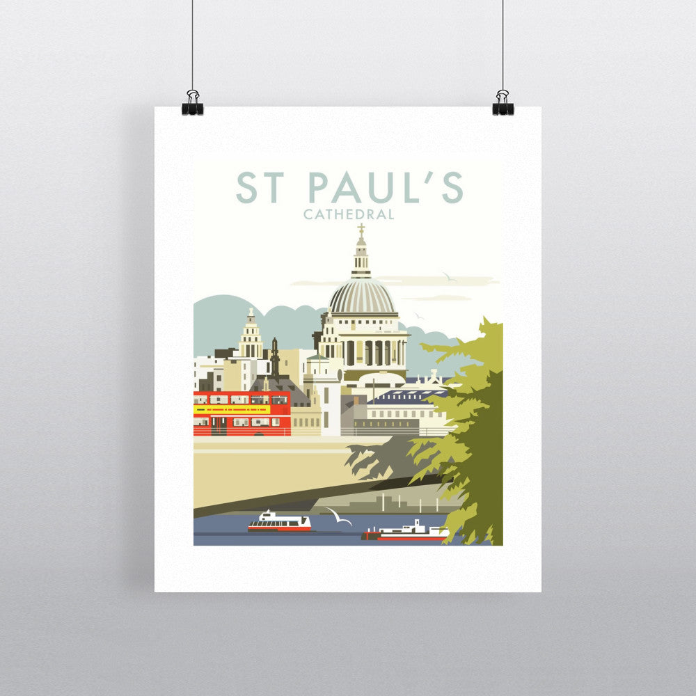 THOMPSON072: St Paul's Cathedral, London. 24" x 32" Matte Mounted Print