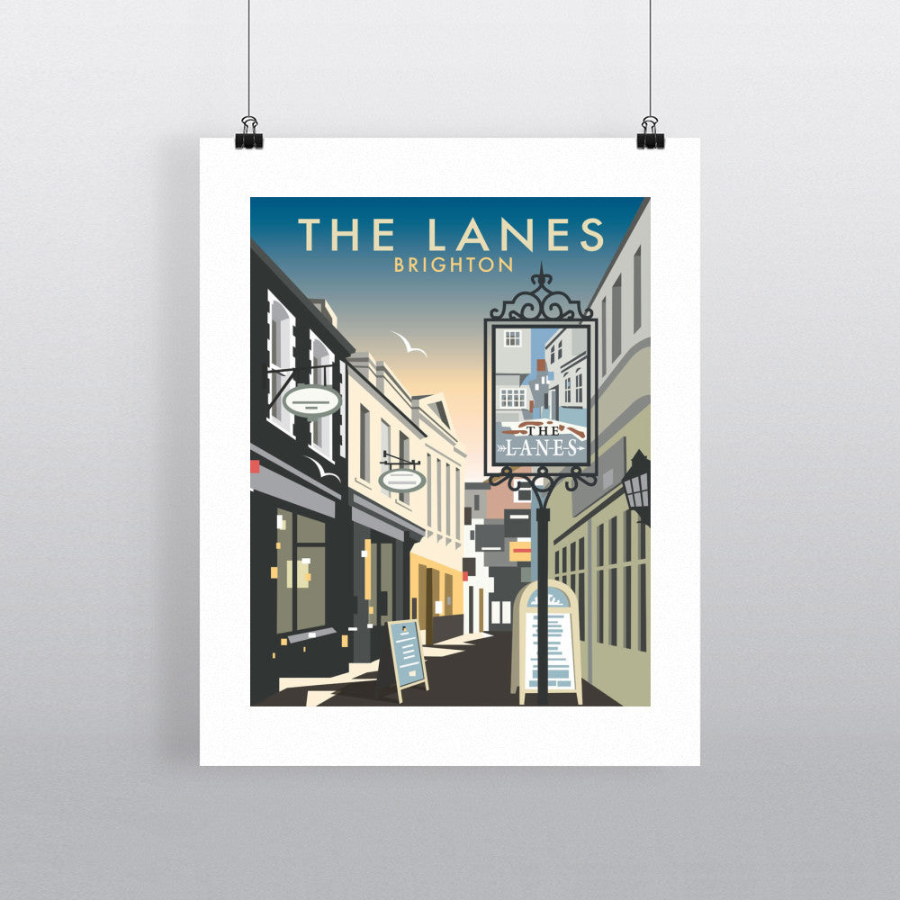 THOMPSON074: The Lanes, Brighton. 24" x 32" Matte Mounted Print