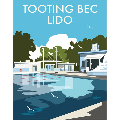 THOMPSON076: Tooting Bec Lido, London. 24" x 32" Matte Mounted Print