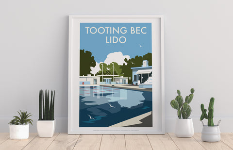 Tooting Bec Lido By Artist Dave Thompson - 11X14inch Premium Art Print