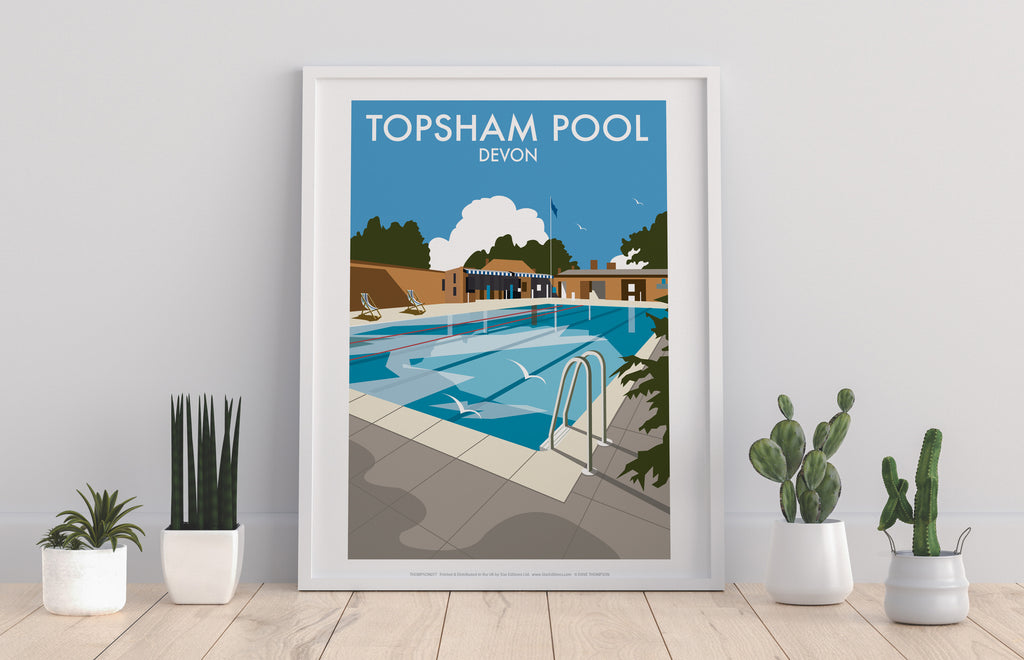 Topsham Pool By Artist Dave Thompson - Premium Art Print