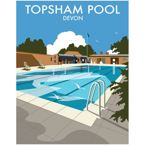 THOMPSON077: Topsham Pool, Devon. 24" x 32" Matte Mounted Print