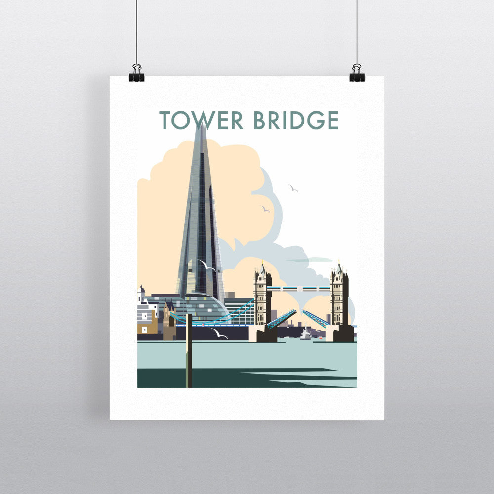THOMPSON078: Tower Bridge and The Shard, London. 24" x 32" Matte Mounted Print