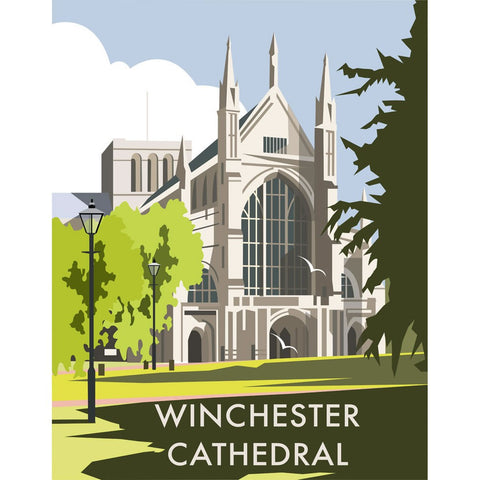 THOMPSON082: Winchester Cathedral. 24" x 32" Matte Mounted Print