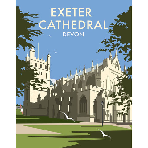 THOMPSON083: Exeter Cathedral, Devon. 24" x 32" Matte Mounted Print