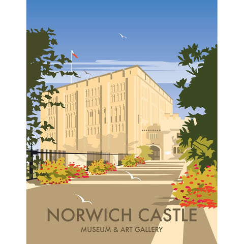 THOMPSON084: Norwich Castle, Norfolk. 24" x 32" Matte Mounted Print
