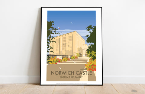 Norwich Castle By Artist Dave Thompson - Premium Art Print
