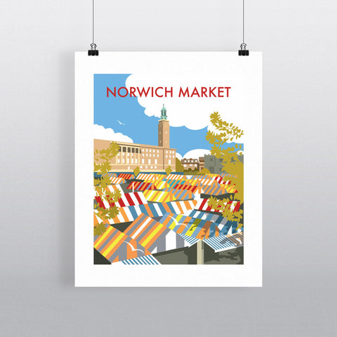 THOMPSON086: Norwich Market, Norfolk. 24" x 32" Matte Mounted Print