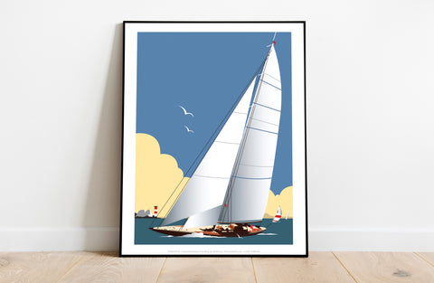 Sailing Boat By Artist Dave Thompson - Premium Art Print