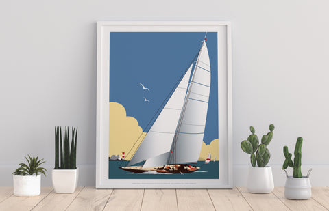 Sailing Boat By Artist Dave Thompson - Premium Art Print