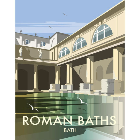 THOMPSON140: Roman Baths, Bath. 24" x 32" Matte Mounted Print