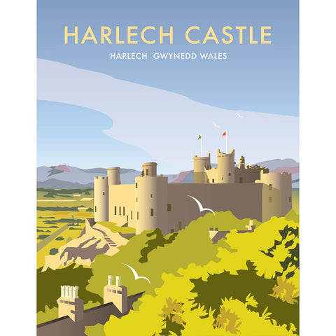 THOMPSON169: Harlech Castle 24" x 32" Matte Mounted Print