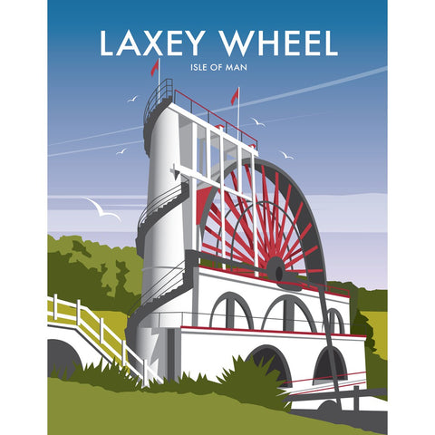 THOMPSON176: Laxey Wheel, Isle of Man 24" x 32" Matte Mounted Print