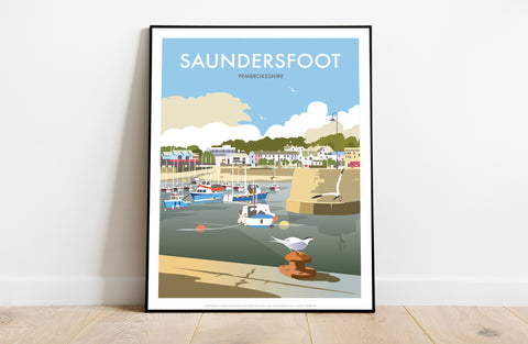 Saundersfoot By Artist Dave Thompson - Premium Art Print