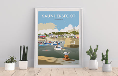 Saundersfoot By Artist Dave Thompson - Premium Art Print