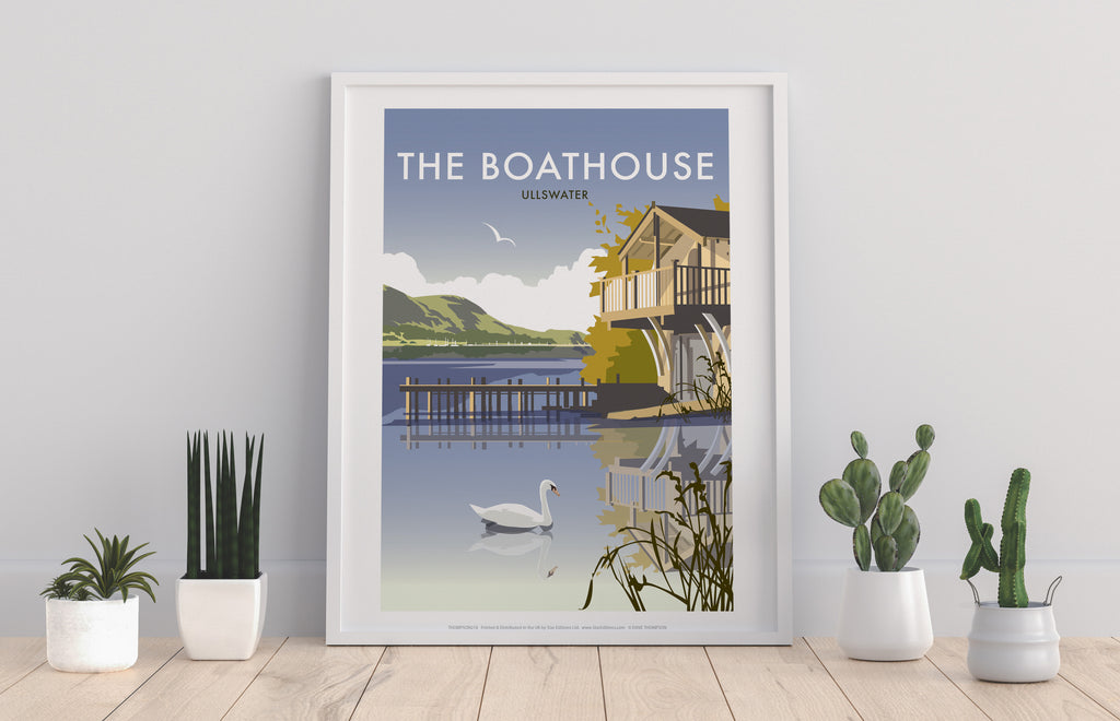 The Boathouse By Artist Dave Thompson - Premium Art Print