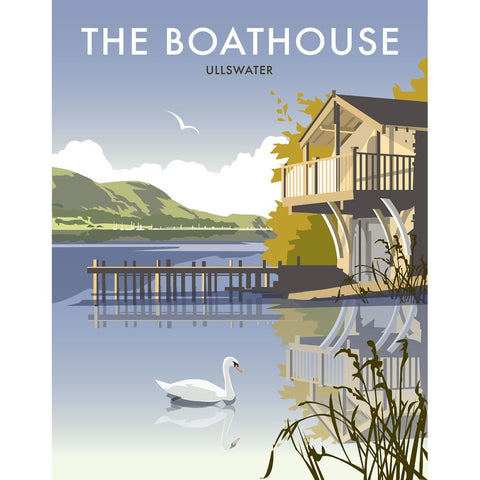 THOMPSON218: The Boathouse, Ullswater. 24" x 32" Matte Mounted Print