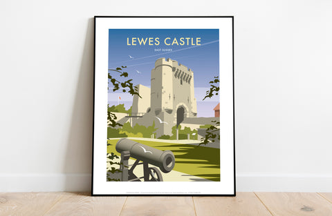 Lewes Castle By Artist Dave Thompson - Premium Art Print