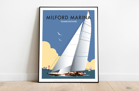 Milford Marina By Artist Dave Thompson - Premium Art Print