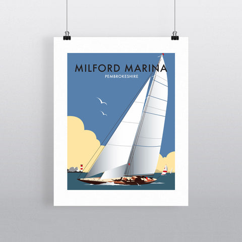 THOMPSON220: Milford Marina, South wales 24" x 32" Matte Mounted Print