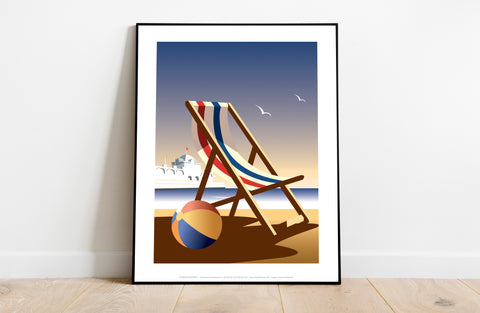 Beach Ball & Deck Chair By Artist Dave Thompson Art Print