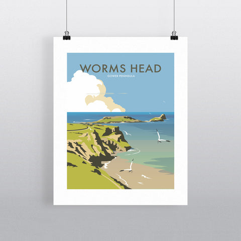THOMPSON277: Worms Head, Gower Peninsula 24" x 32" Matte Mounted Print