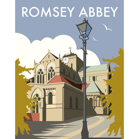 THOMPSON281: Romsey Abbey 24" x 32" Matte Mounted Print
