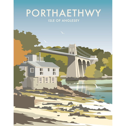 THOMPSON294: Porthaethwy, Isle of Anglesey 24" x 32" Matte Mounted Print