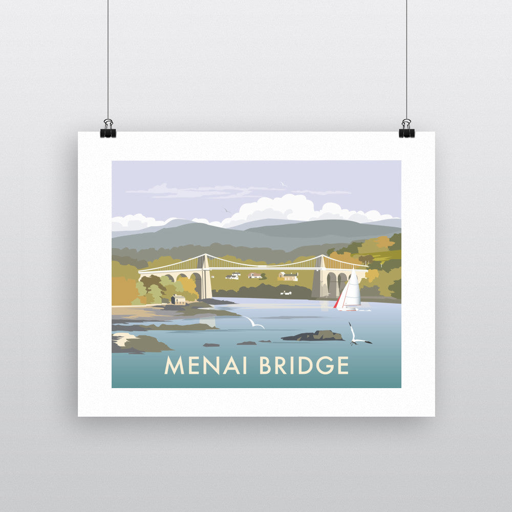 THOMPSON295: Menai Bridge 24" x 32" Matte Mounted Print