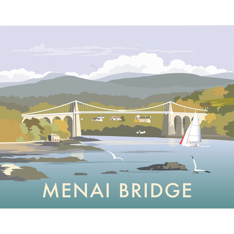 THOMPSON295: Menai Bridge 24" x 32" Matte Mounted Print