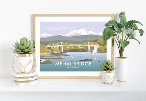 Menai Bridge By Artist Dave Thompson - Premium Art Print