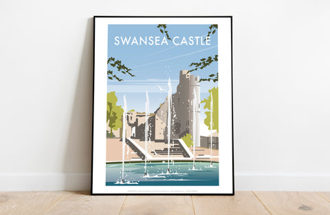 Swansea Castle By Artist Dave Thompson - Premium Art Print