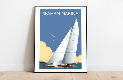 Seaham Marina By Artist Dave Thompson - Premium Art Print