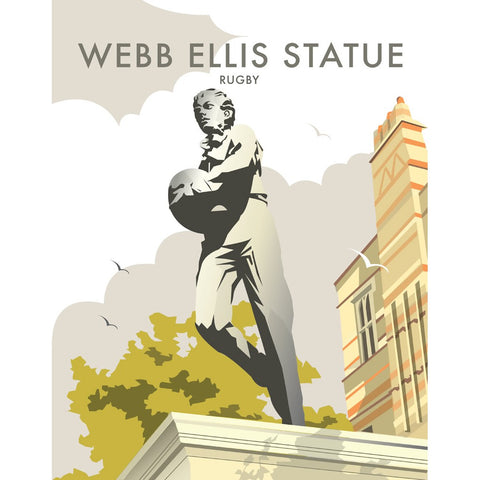 THOMPSON324: Webb Ellis Statue, Rugby 24" x 32" Matte Mounted Print
