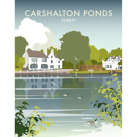 THOMPSON330: Carshalton Ponds, Surrey 24" x 32" Matte Mounted Print
