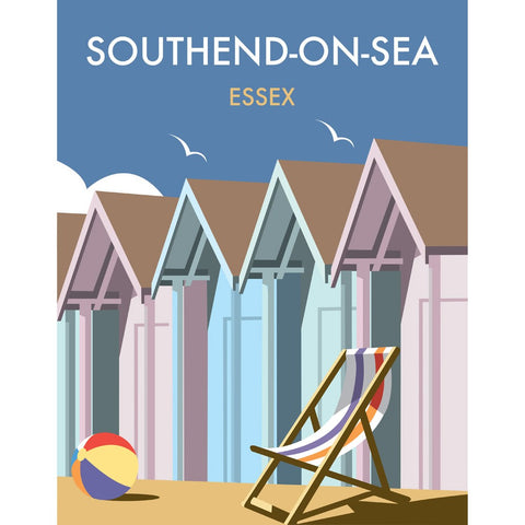 THOMPSON334: Beach Huts, Essex 24" x 32" Matte Mounted Print