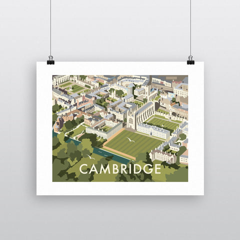 THOMPSON351: An Aerial View of Cambridge, Cambridgeshire 24" x 32" Matte Mounted Print