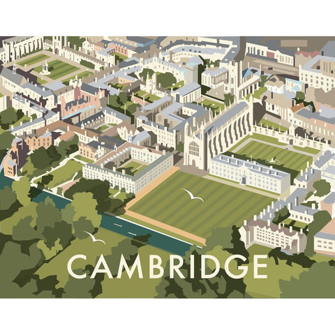 THOMPSON351: An Aerial View of Cambridge, Cambridgeshire 24" x 32" Matte Mounted Print