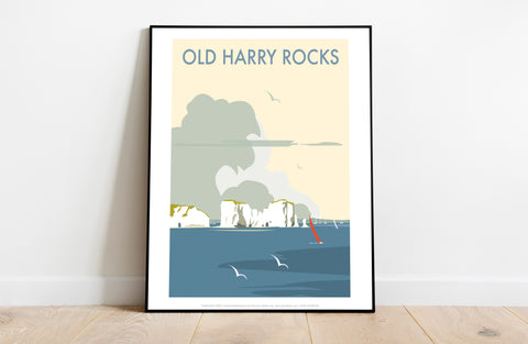 Old Harry Rocks By Artist Dave Thompson - Premium Art Print