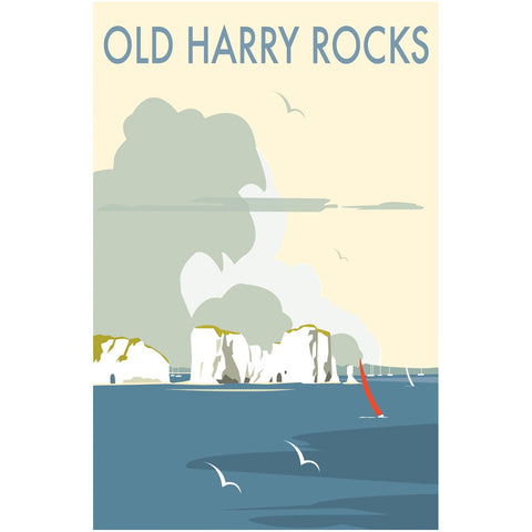 THOMPSON377: Old Harry Rocks 24" x 32" Matte Mounted Print