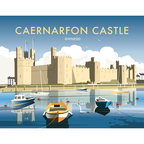 THOMPSON397: Caernarfon Castle 24" x 32" Matte Mounted Print