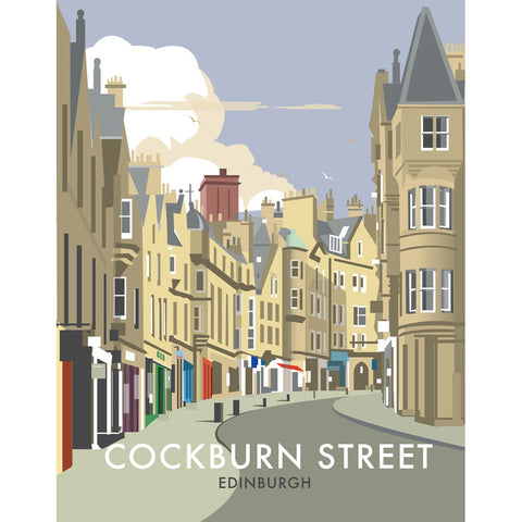 THOMPSON419: Cockburn Street, Edinburgh 24" x 32" Matte Mounted Print