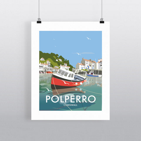 THOMPSON428: Polperro, Cornwall 24" x 32" Matte Mounted Print