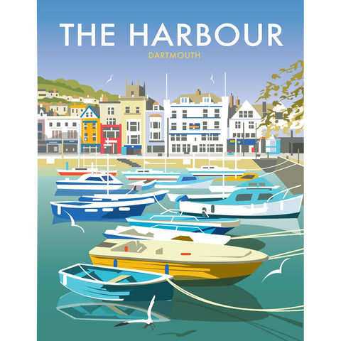 THOMPSON431: The Harbour, Dartmouth 24" x 32" Matte Mounted Print