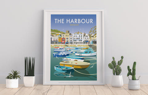 The Harbour By Artist Dave Thompson - Premium Art Print