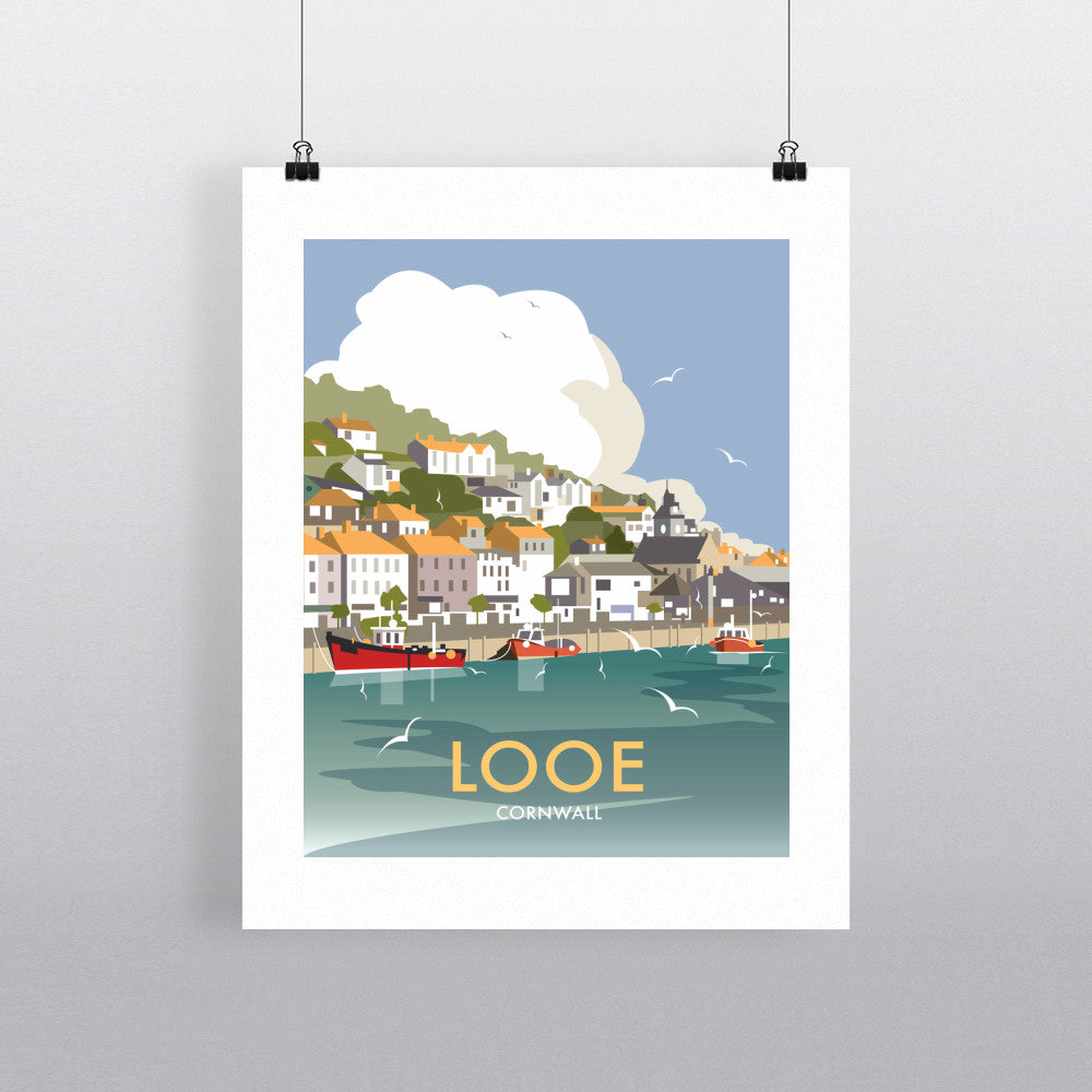 THOMPSON436: Looe, Cornwall 24" x 32" Matte Mounted Print